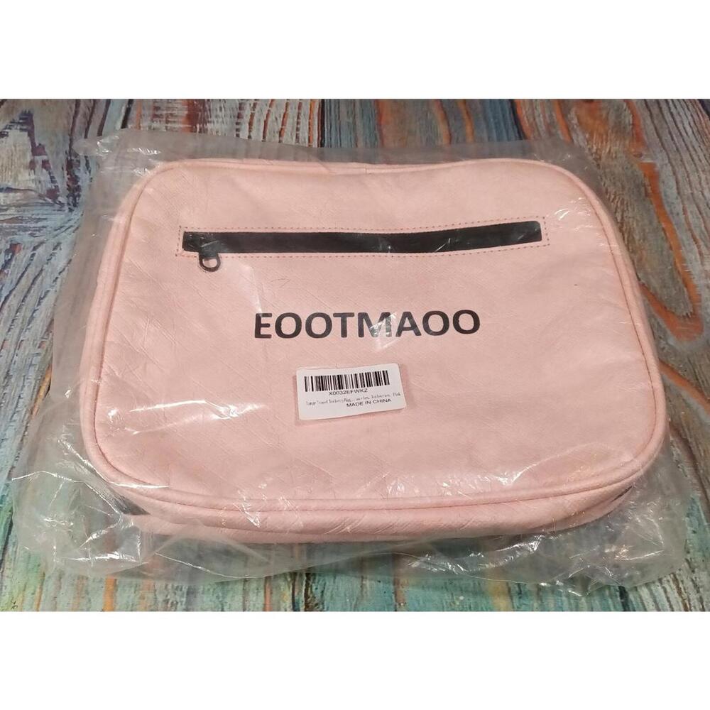 EOOTMAOO Pink Women's Cosmetic Bag with Front Zipper Pocket - Picture 3 of 6